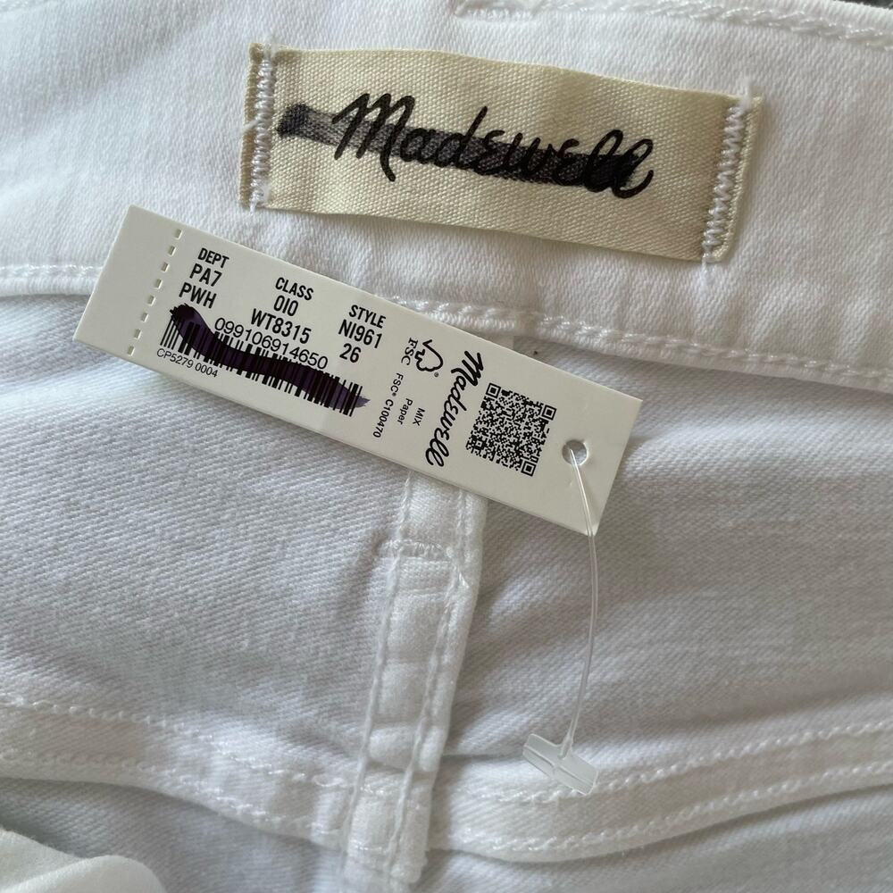 NWT Madewell Kick Out Crop Jeans‎ in Pure White Size 26 - Picture 5 of 12